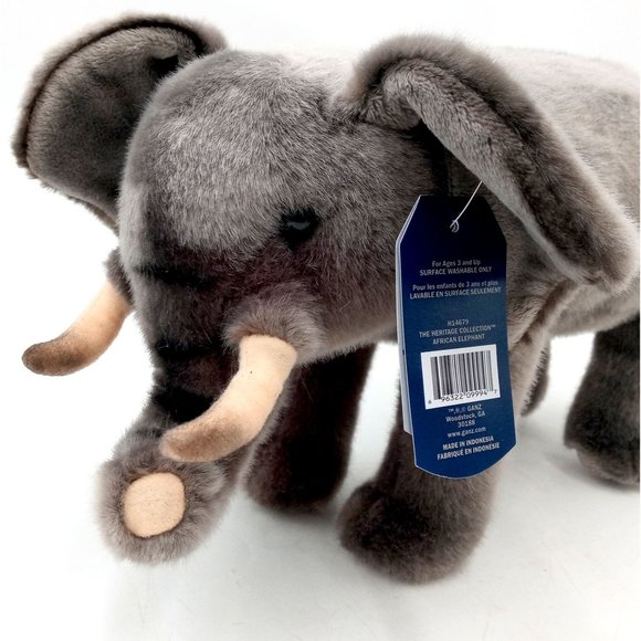 African Elephant Plush Ganz Heritage Collection 12 Inch NWT Hang Tags Collectibl - Picture 5 of 10